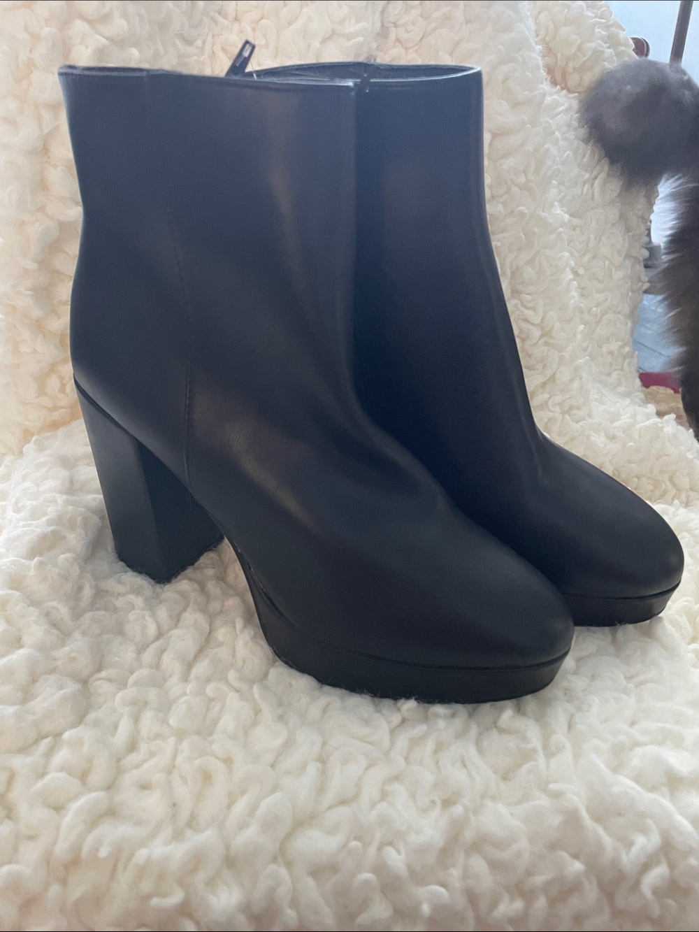 Madden Girl Black Platform Ankle Booties